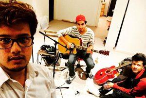 Sushant KC with his 2 friends with friends