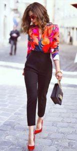 a girl in summer outfits office